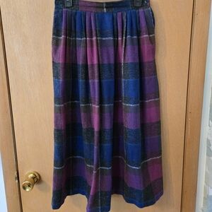 Plaid Women's Skirt in Purple and Blue